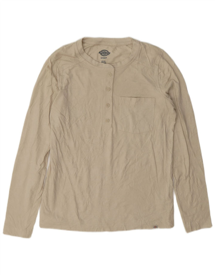 Damski top Dickies z długim rękawem, UK 10, mały, beżowy, bawełniany