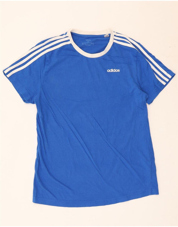 Damska koszulka Adidas Top UK 12/14 Średni niebieski, bawełniany