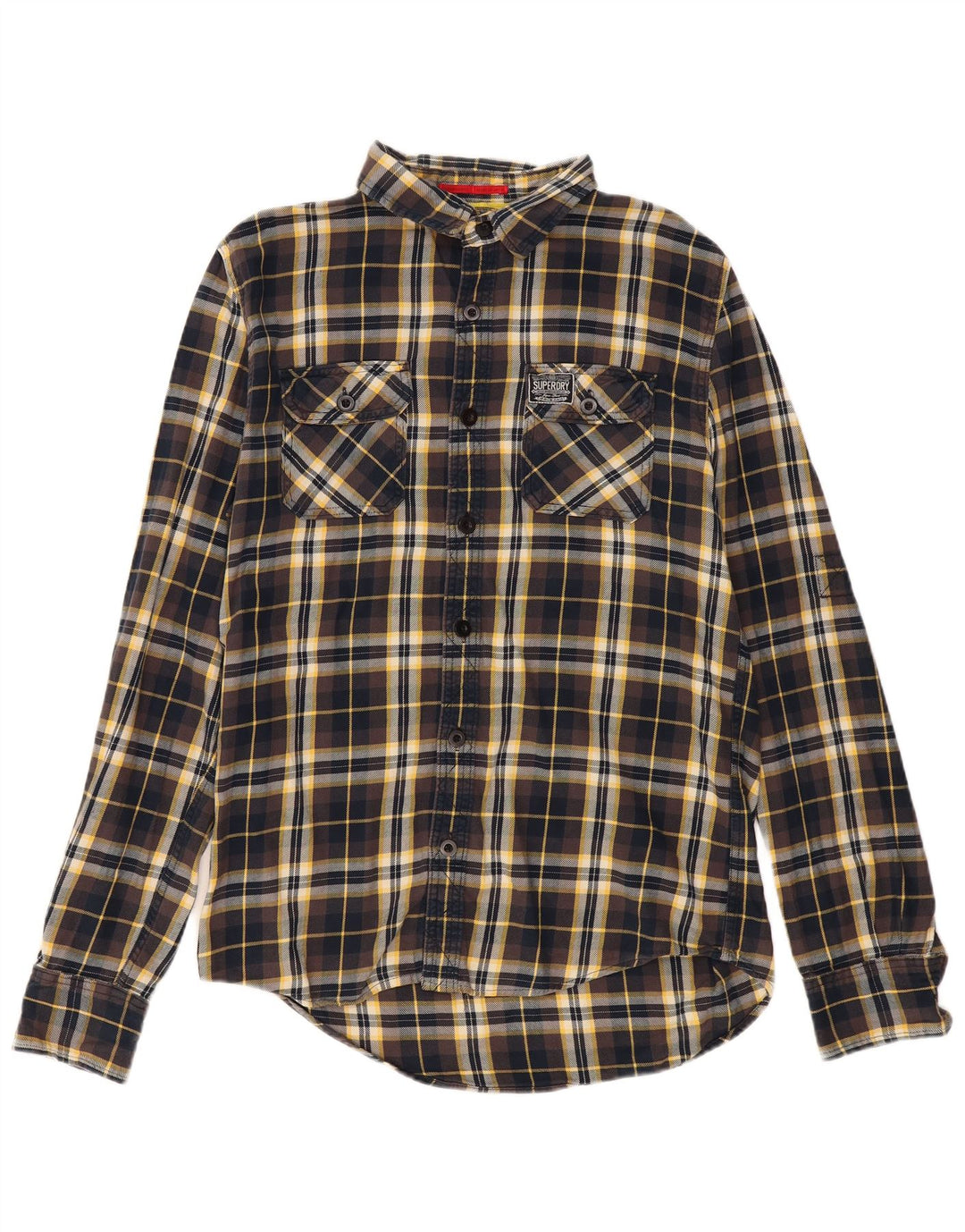 SUPERDRY Męska koszula flanelowa 2XL, bawełniana szara krata