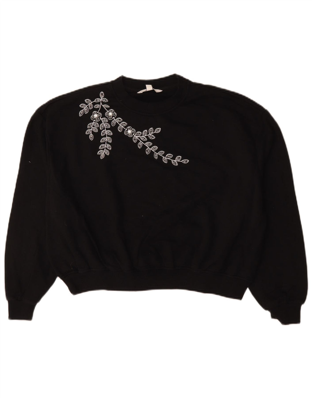Marks & Spencer Damski sweter oversize UK 10, mały, czarny w kwiaty