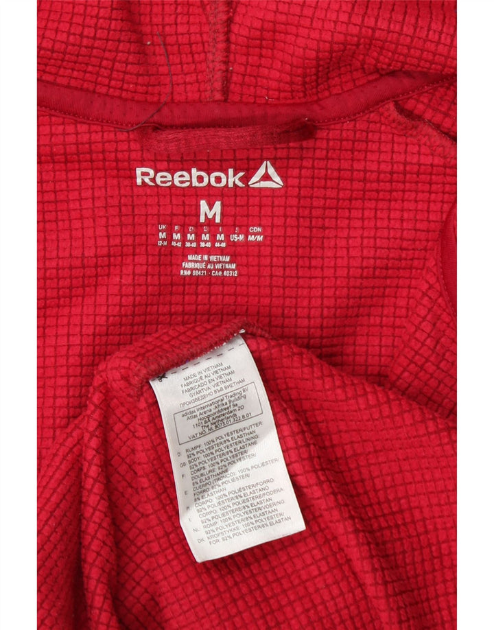 Damski sweter z kapturem i zamkiem REEBOK UK 12/14, średni czerwony poliester
