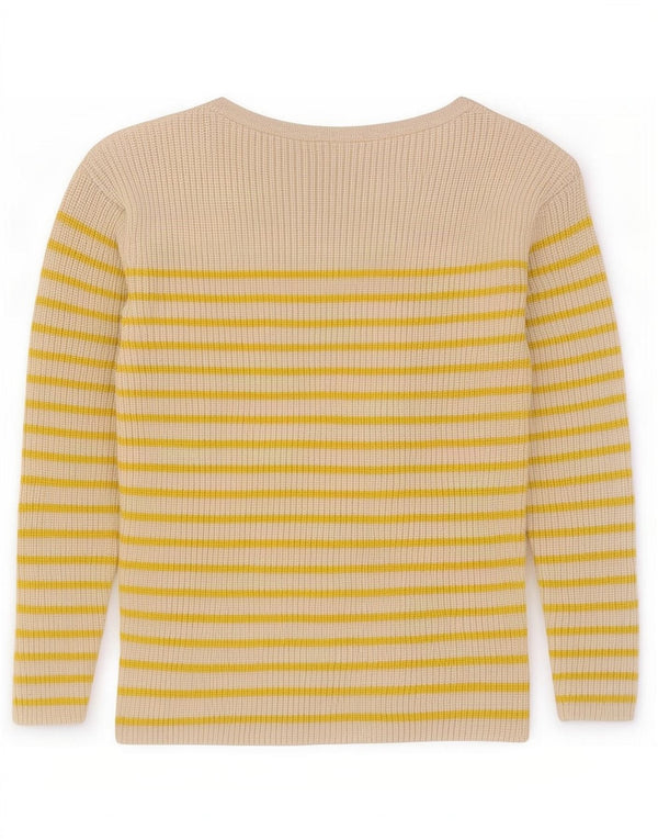 Damski sweter Gap z dekoltem w łódkę UK 6 XS, nylon w żółte paski
