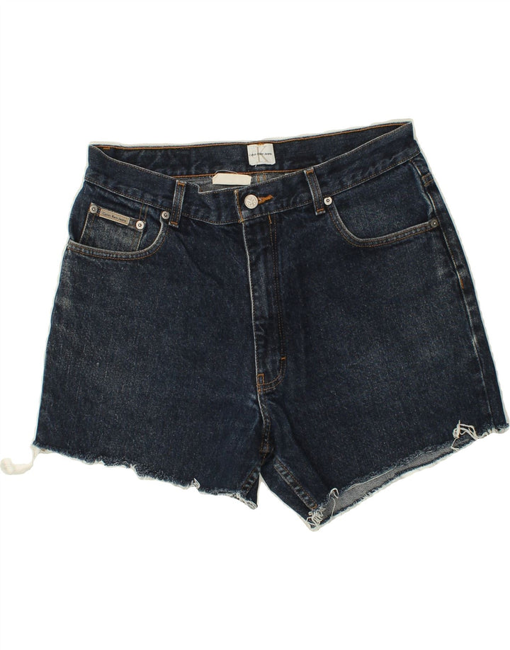 CALVIN KLEIN Womens Denim Shorts W34 Large Navy Blue Cotton Vintage Calvin Klein and Second-Hand Calvin Klein from Messina Hembry 