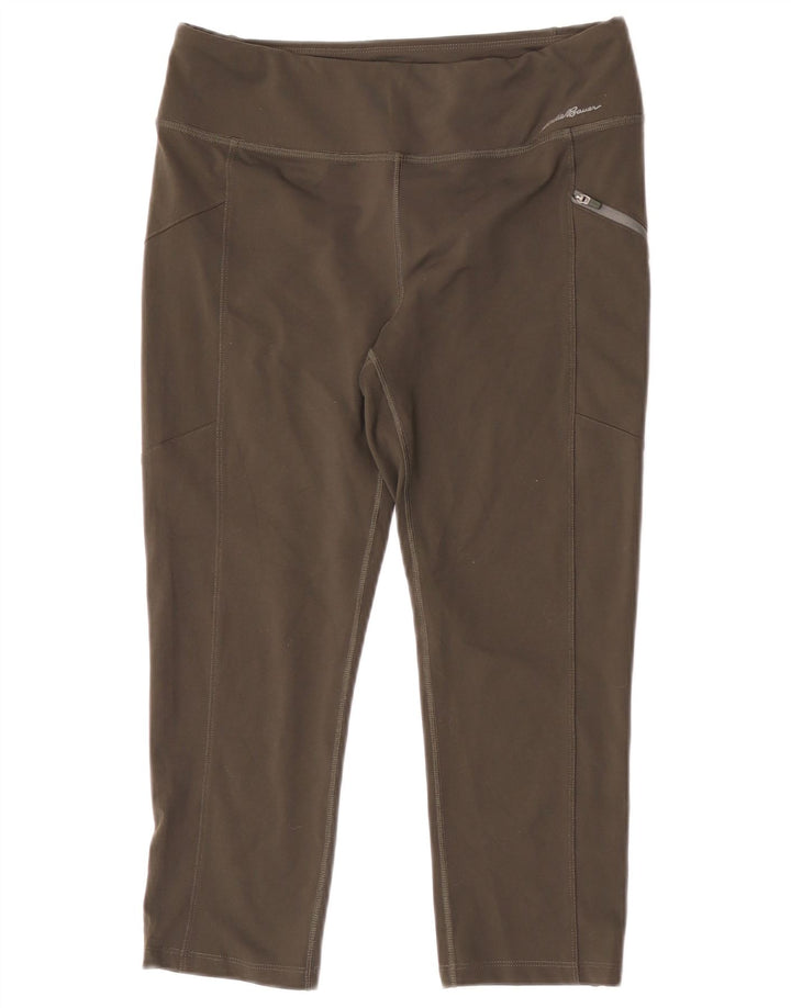 Damskie legginsy Capri Eddie Bauer UK 12, średni zielony poliester