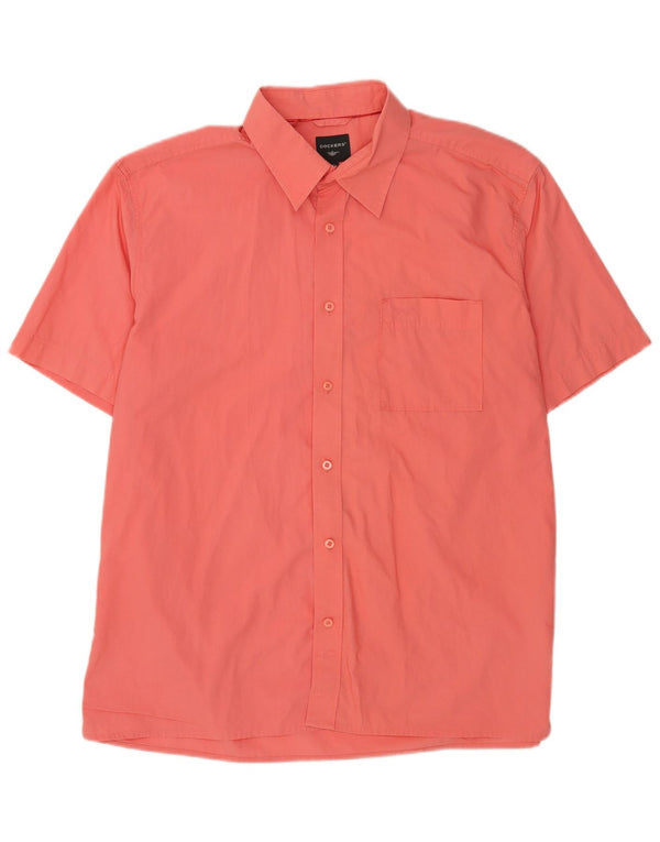 Męska koszula z krótkim rękawem Dockers, rozmiar 46/48 XL, różowa bawełna
