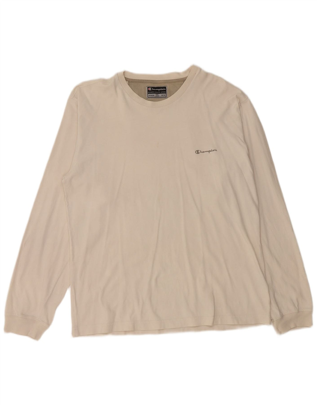 CHAMPION Mens Top Long Sleeve XL White Cotton