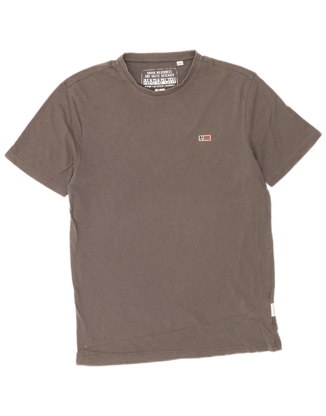 T-shirt męski Napapijri, mały, szary, bawełniany