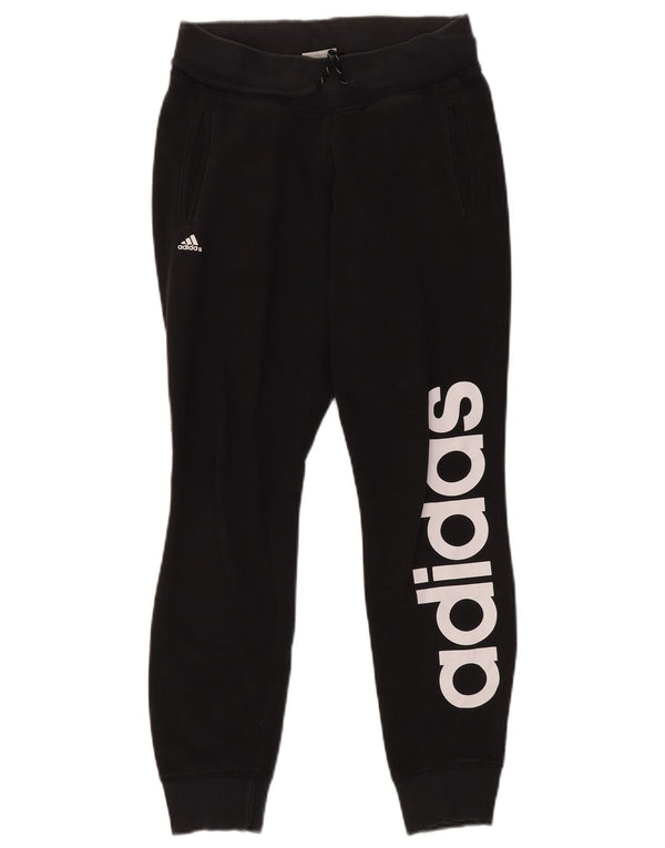 Damskie spodnie dresowe Adidas Graphic Joggers UK 4/6 XS Czarna bawełna