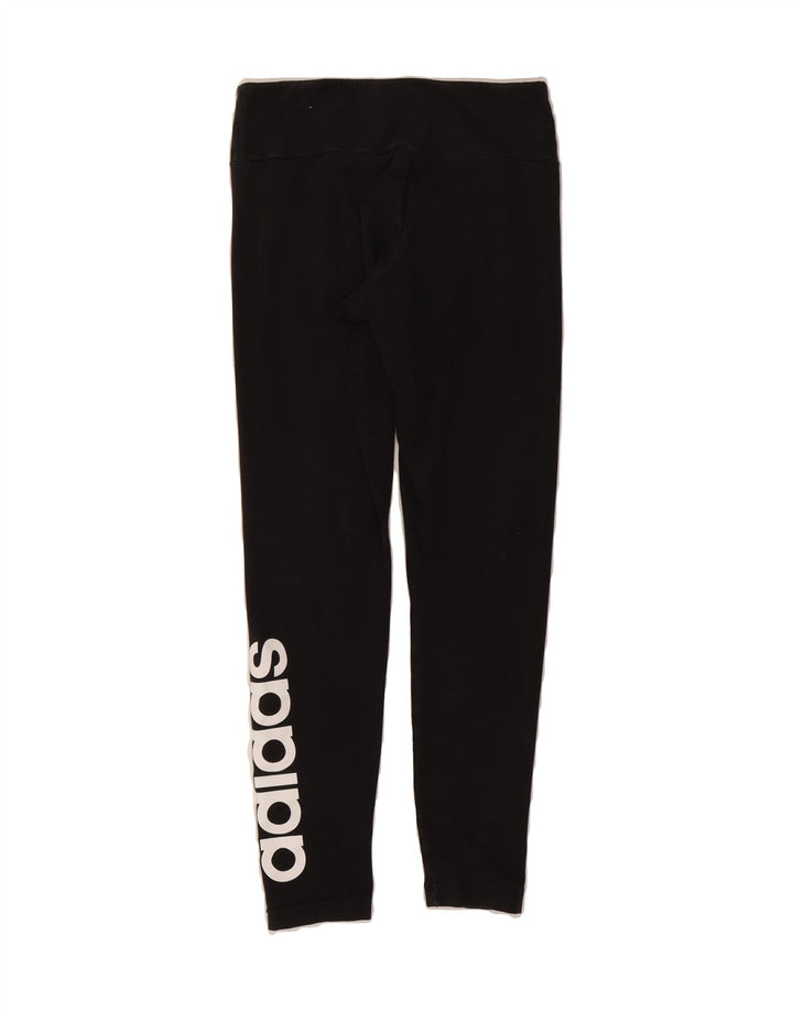 ADIDAS Womens Graphic Leggings UK 12/14 Medium  Black Cotton Vintage Adidas and Second-Hand Adidas from Messina Hembry 