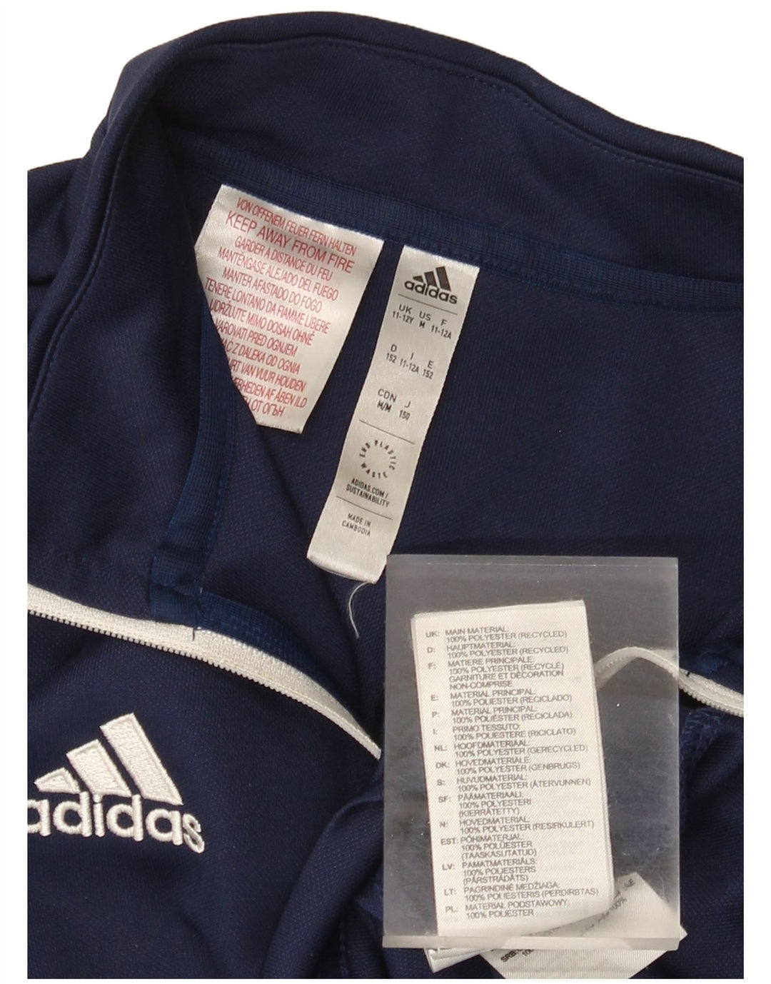 Dres chłopięcy Adidas Aeroready z zamkiem błyskawicznym na szyi, 11-12 lat, granatowy