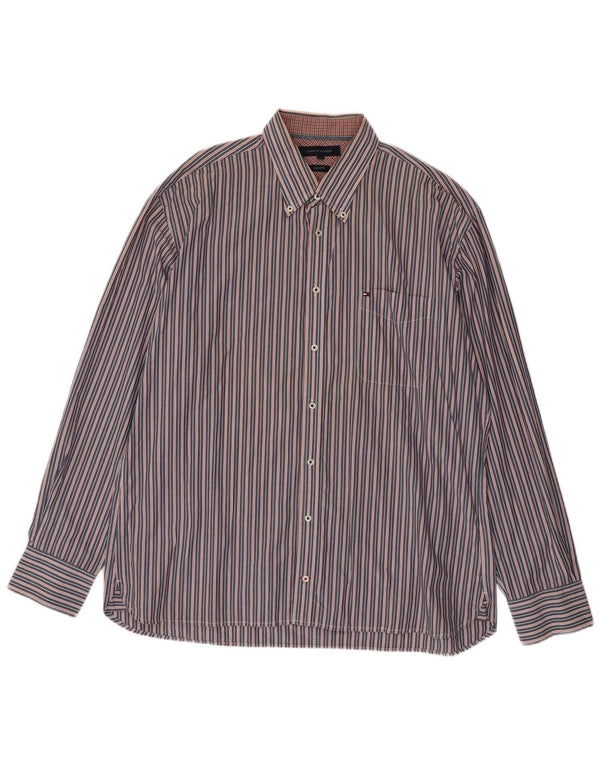 Męska koszula o dopasowanym kroju Tommy Hilfiger 2XL, bawełniana w niebieskie paski