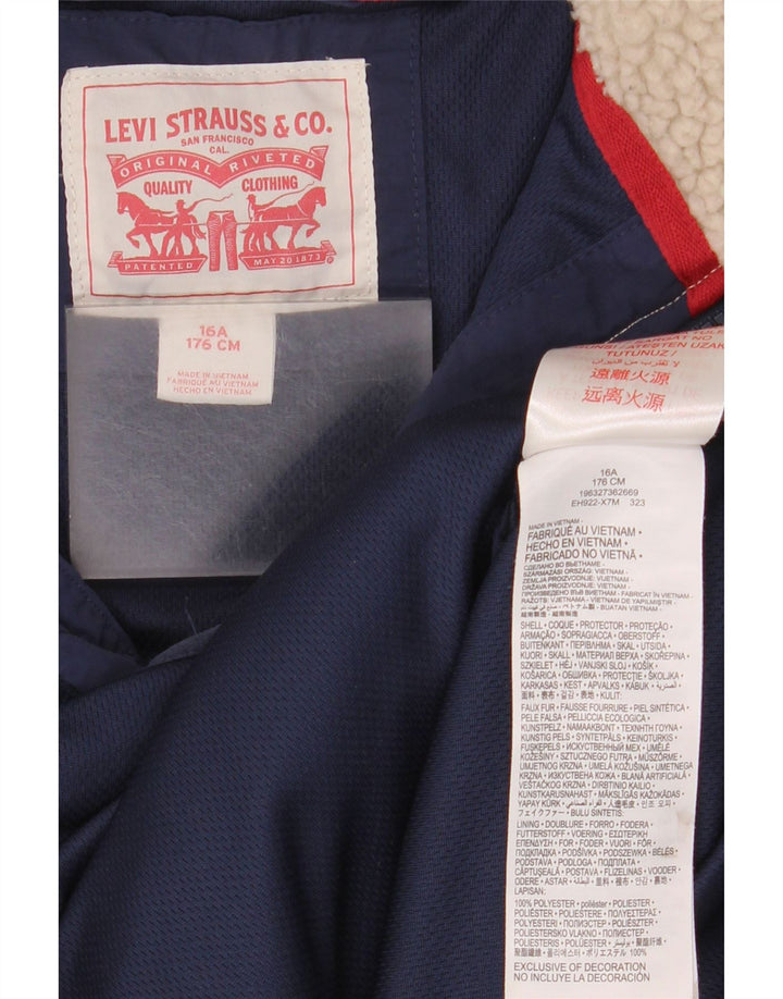 Kurtka polarowa Levi's dla chłopców 15-16 lat, beżowy poliester z blokami kolorów