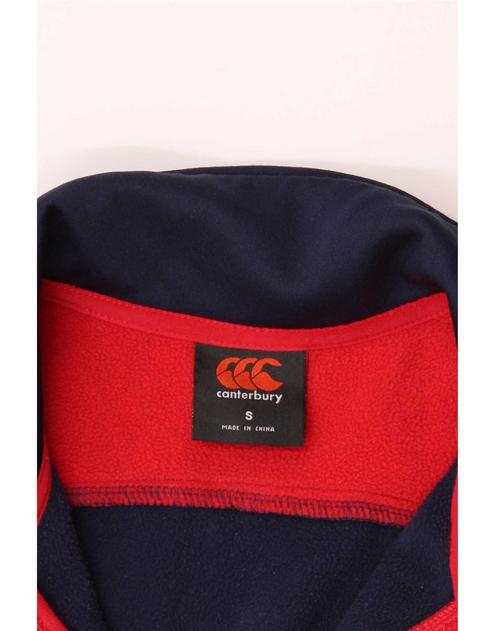 Męski sweter Canterbury z grafiką i zamkiem błyskawicznym, mały, czerwony
