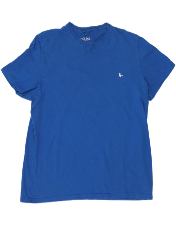 T-shirt męski JACK WILLS o klasycznym kroju, XL, niebieski, bawełniany