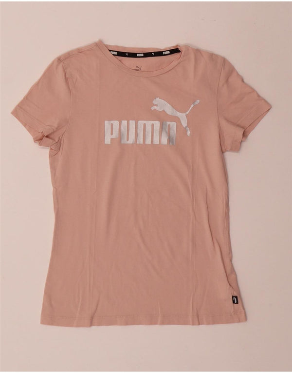 Dziewczęcy T-shirt z grafiką PUMA, 13-14 lat, różowy