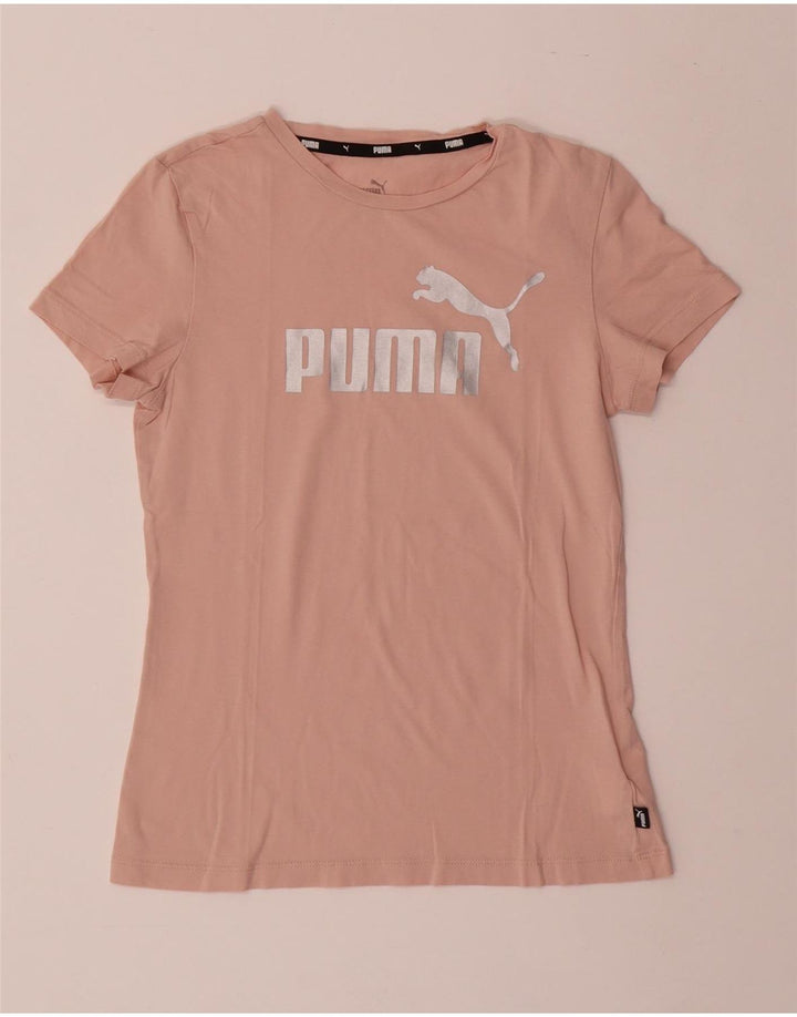Dziewczęcy T-shirt z grafiką PUMA, 13-14 lat, różowy