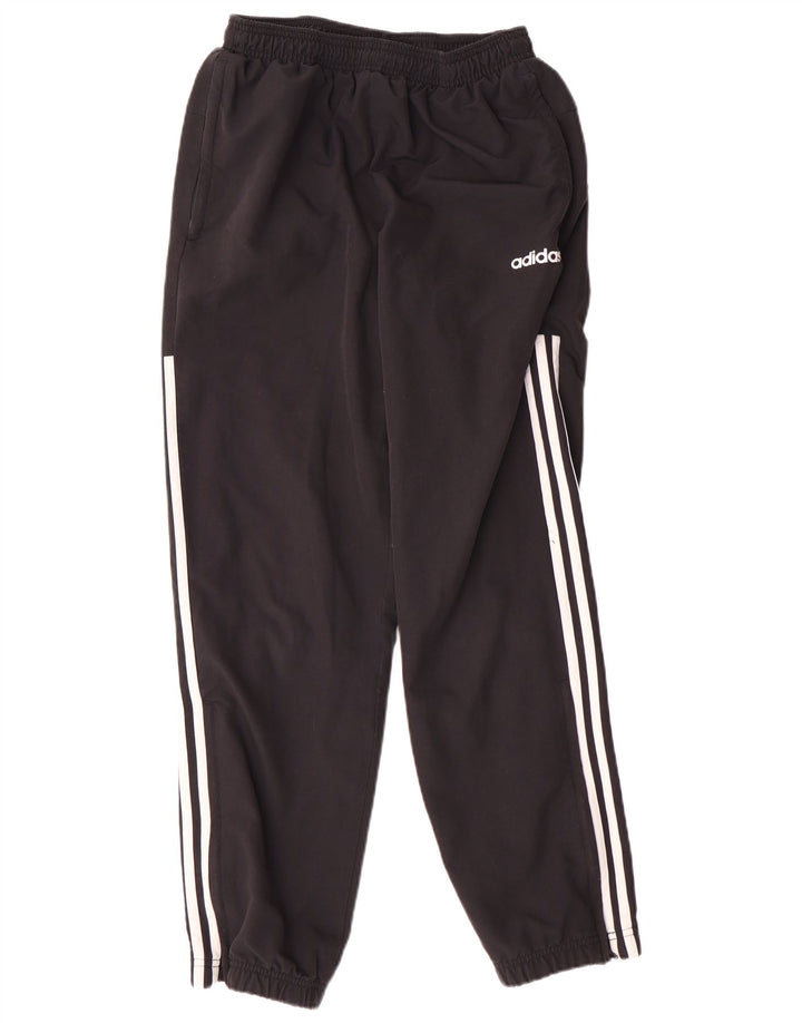 Męskie spodnie dresowe Adidas, średnie, czarne, poliestrowe paski