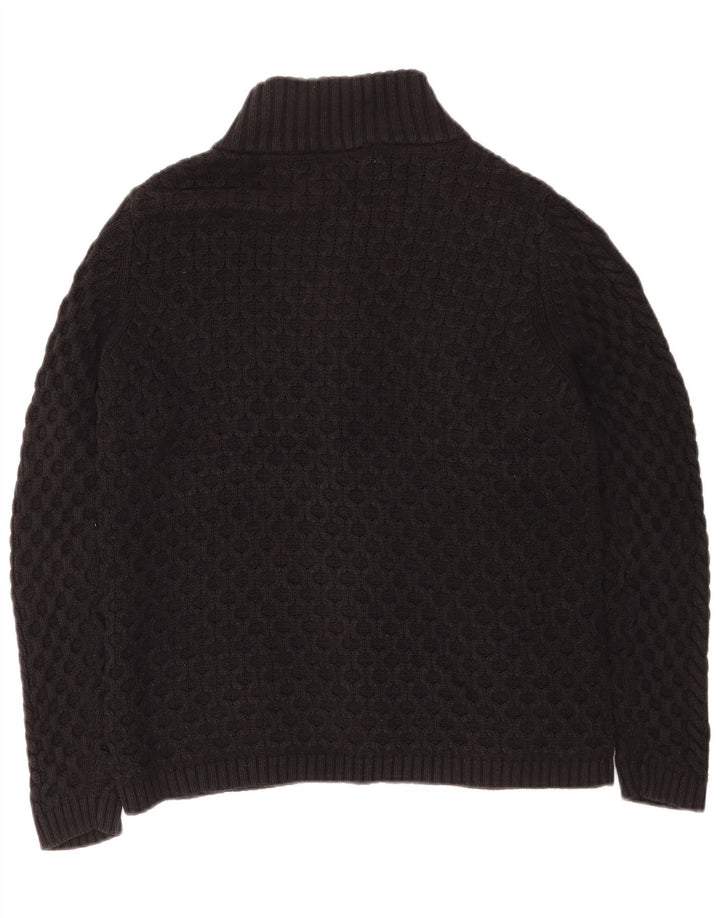Marks & Spencer Damski sweter kardigan UK 14, duży, czarny, bawełniany