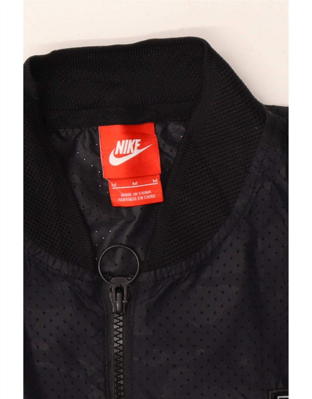 NIKE Womens Oversized Bomber Jacket UK 14 Medium Black Camouflage Nylon Vintage Nike and Second-Hand Nike from Messina Hembry 