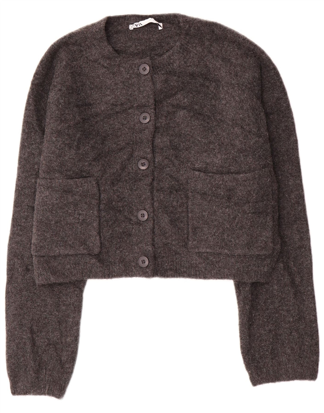 Damski sweter typu Crop Oversize Zara UK 10 Small Szary Akryl