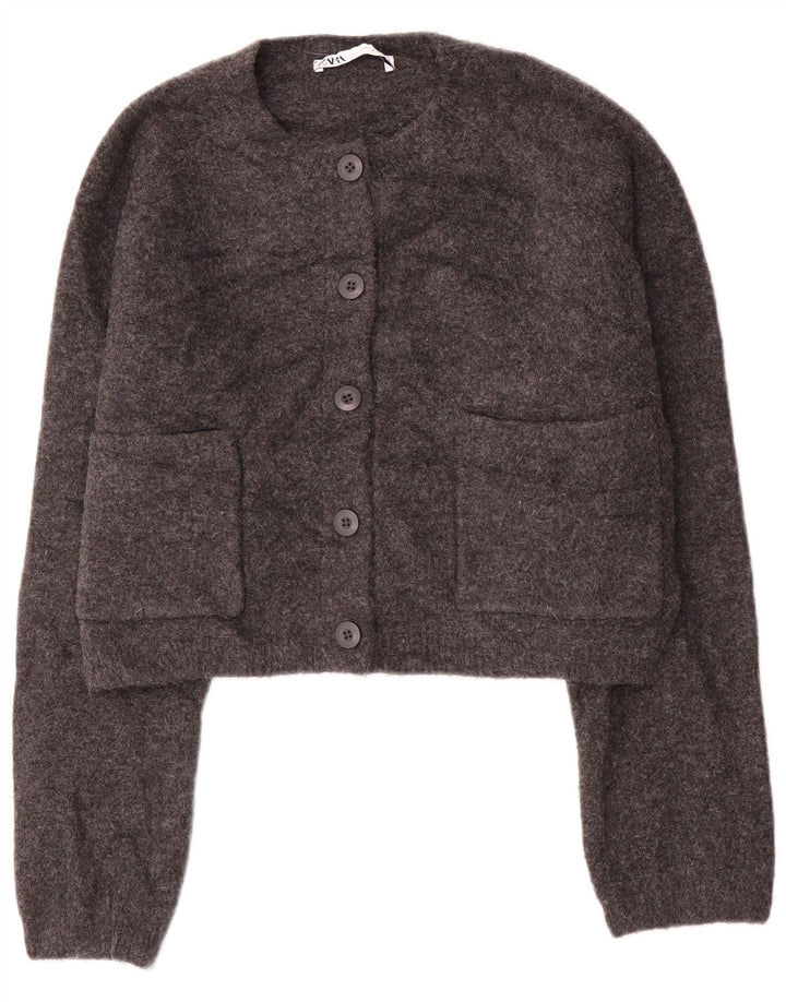 Damski sweter typu Crop Oversize Zara UK 10 Small Szary Akryl