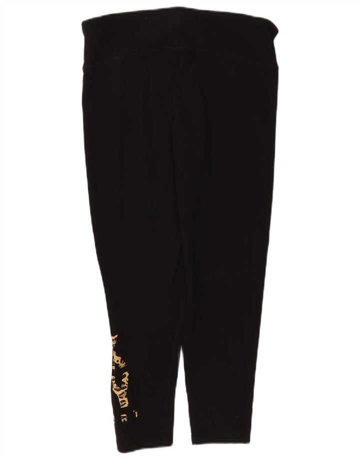 Damskie legginsy graficzne Dkny UK 14, duże, czarne, bawełniane