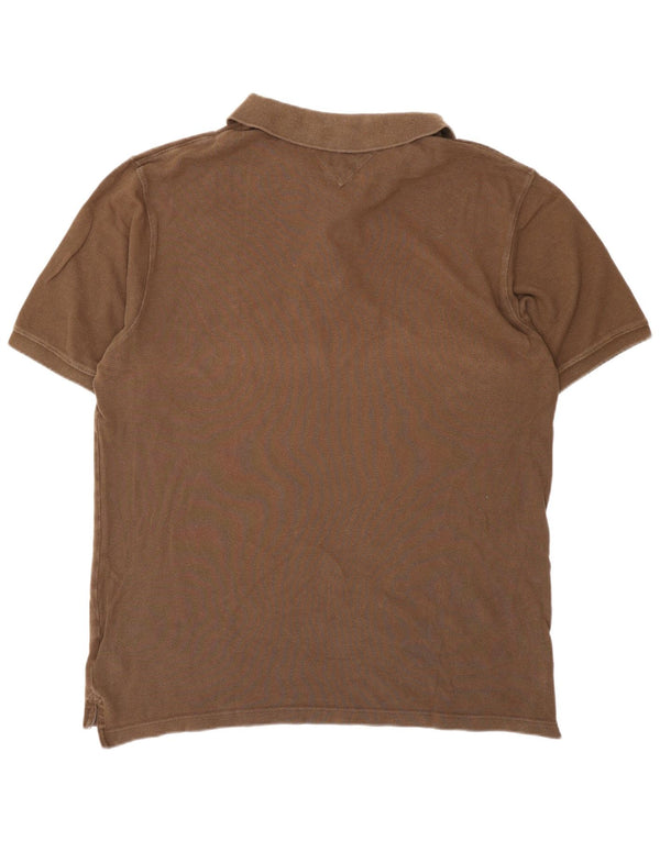 Męska koszulka polo Slim Fit Tommy Hilfiger 2XL, brązowa, bawełniana