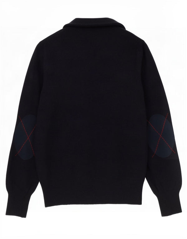 Jeckerson Mens Cardigan Sweater Small Navy Blue Virgin Wool