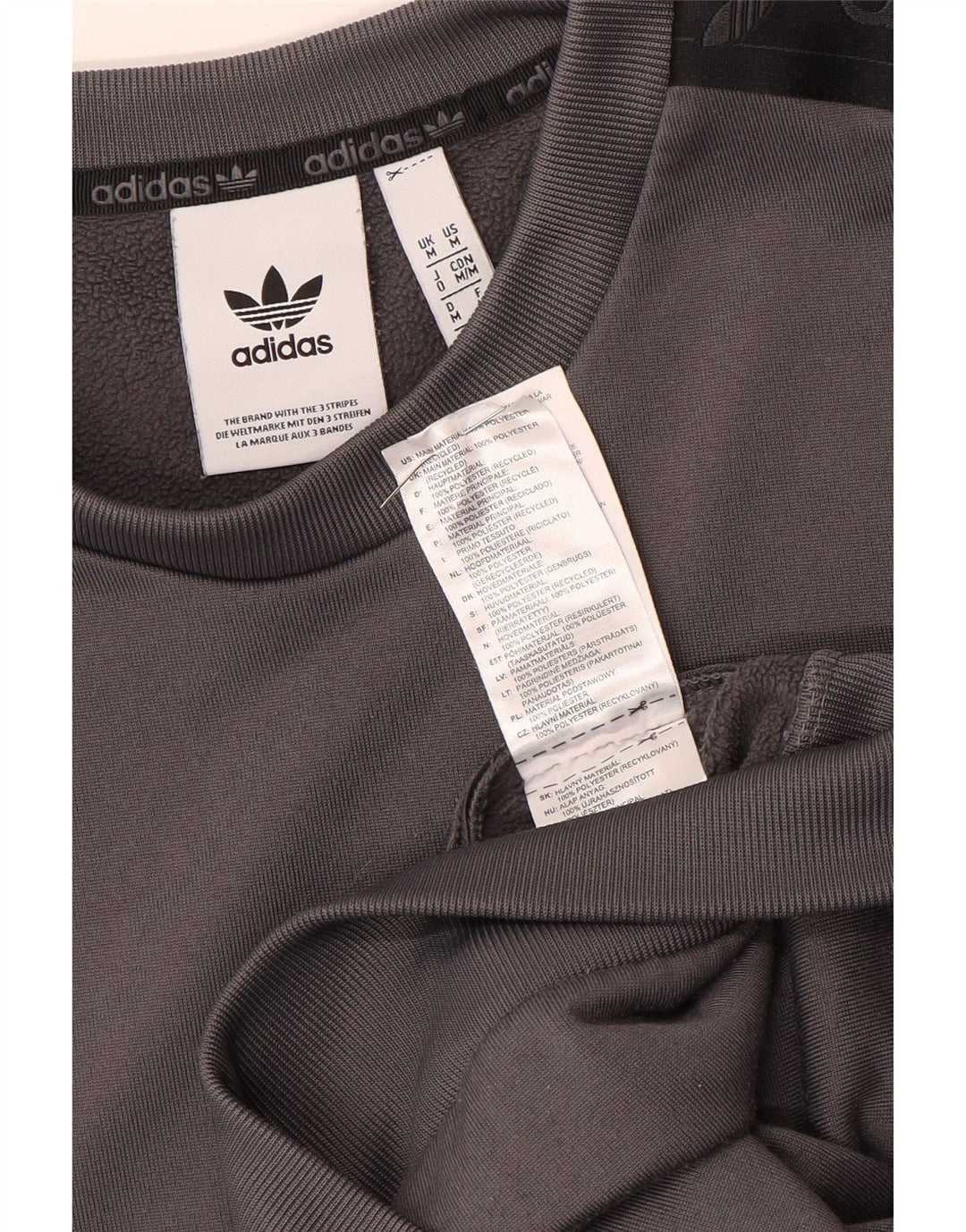 Męska bluza Adidas z grafiką, średniej szarości, poliester z blokami kolorów