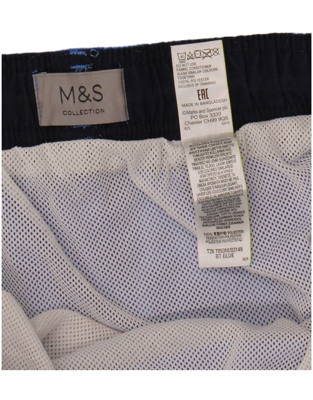 Męskie spodenki kąpielowe Marks & Spencer 3XL, niebieski poliester