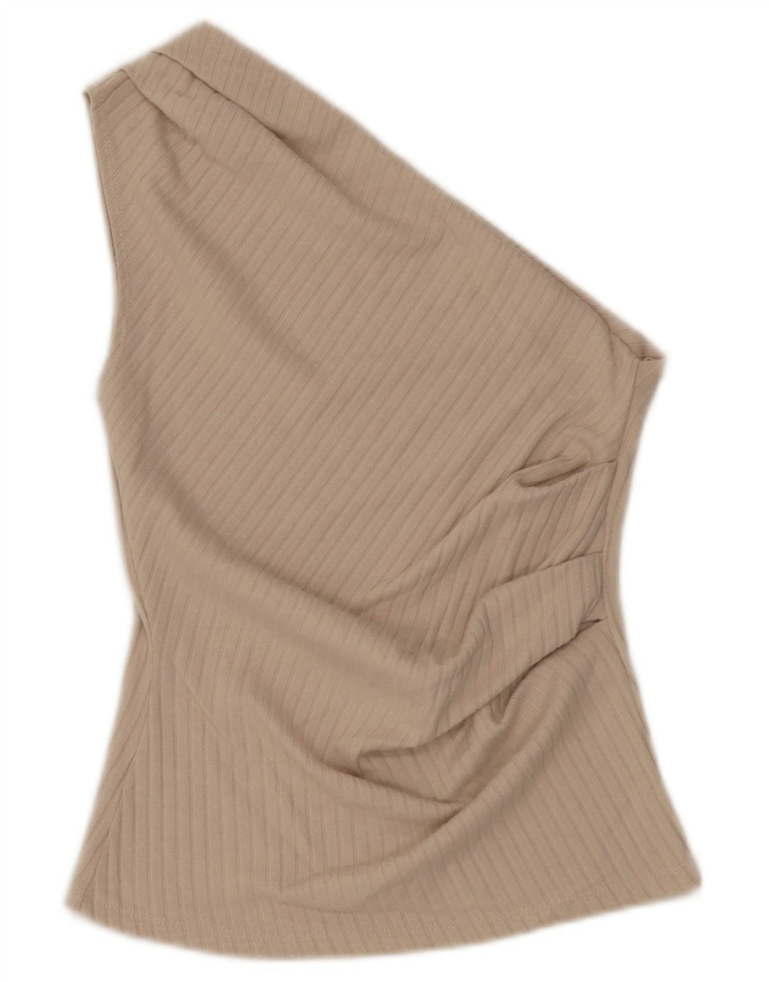 Damski top na jedno ramię Zara UK 8, mały, beżowy poliester