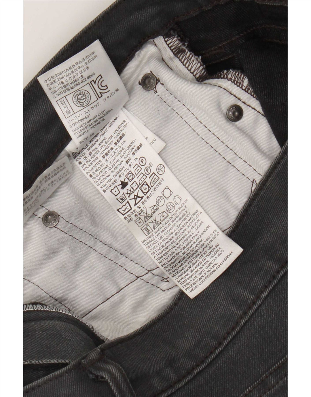 Męskie jeansy Levi's W34 L32 Szara bawełna