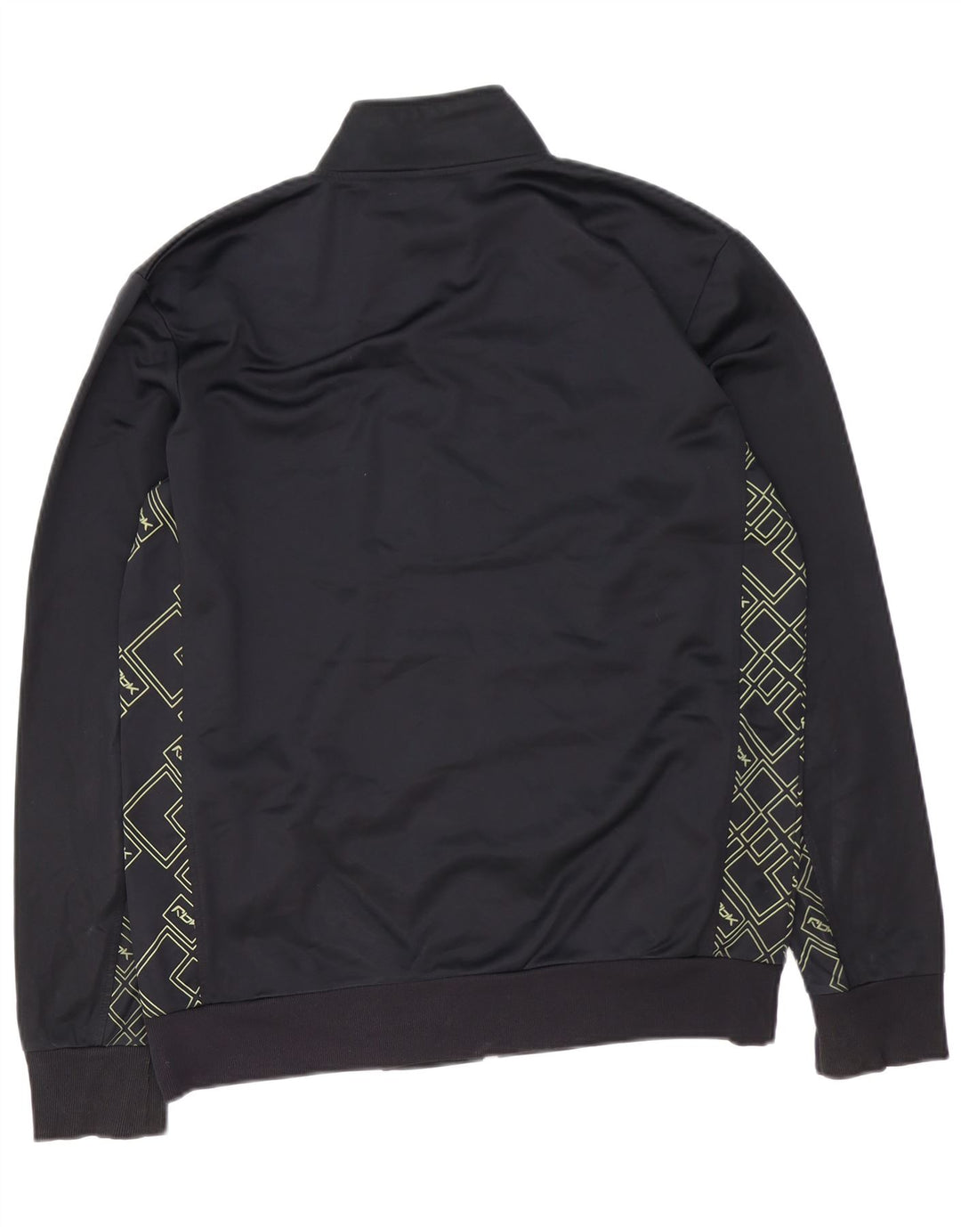 Męska kurtka dresowa REEBOK z grafiką, średnia czarna geometryczna poliester