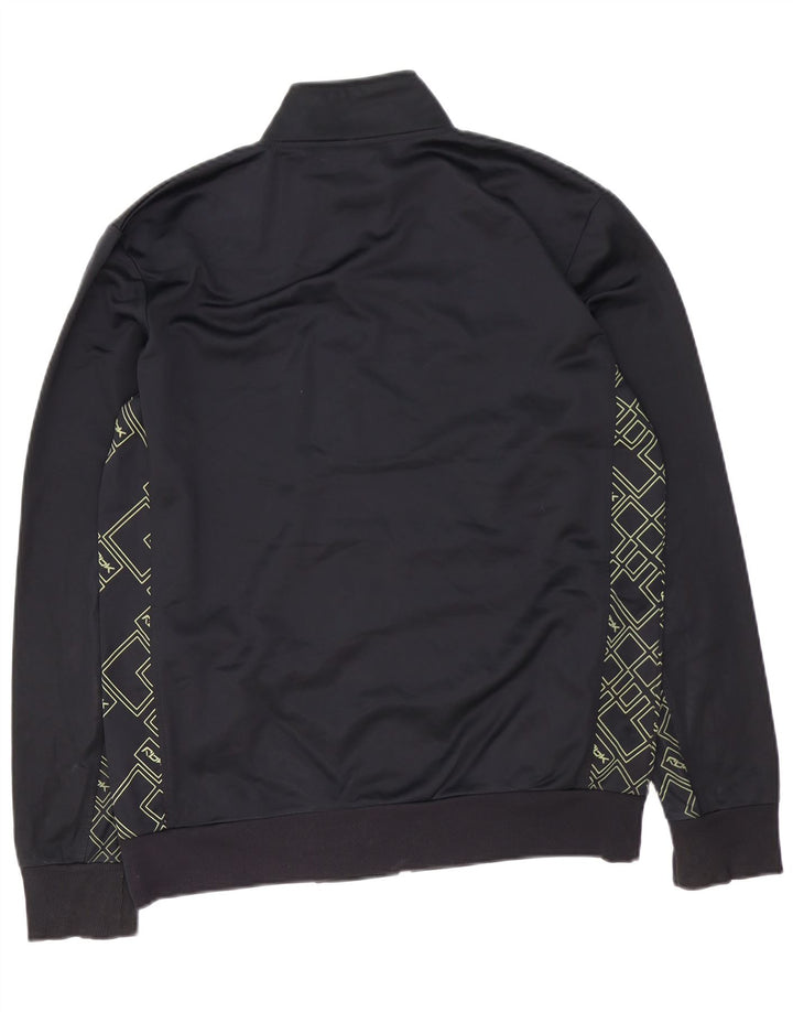 Męska kurtka dresowa REEBOK z grafiką, średnia czarna geometryczna poliester