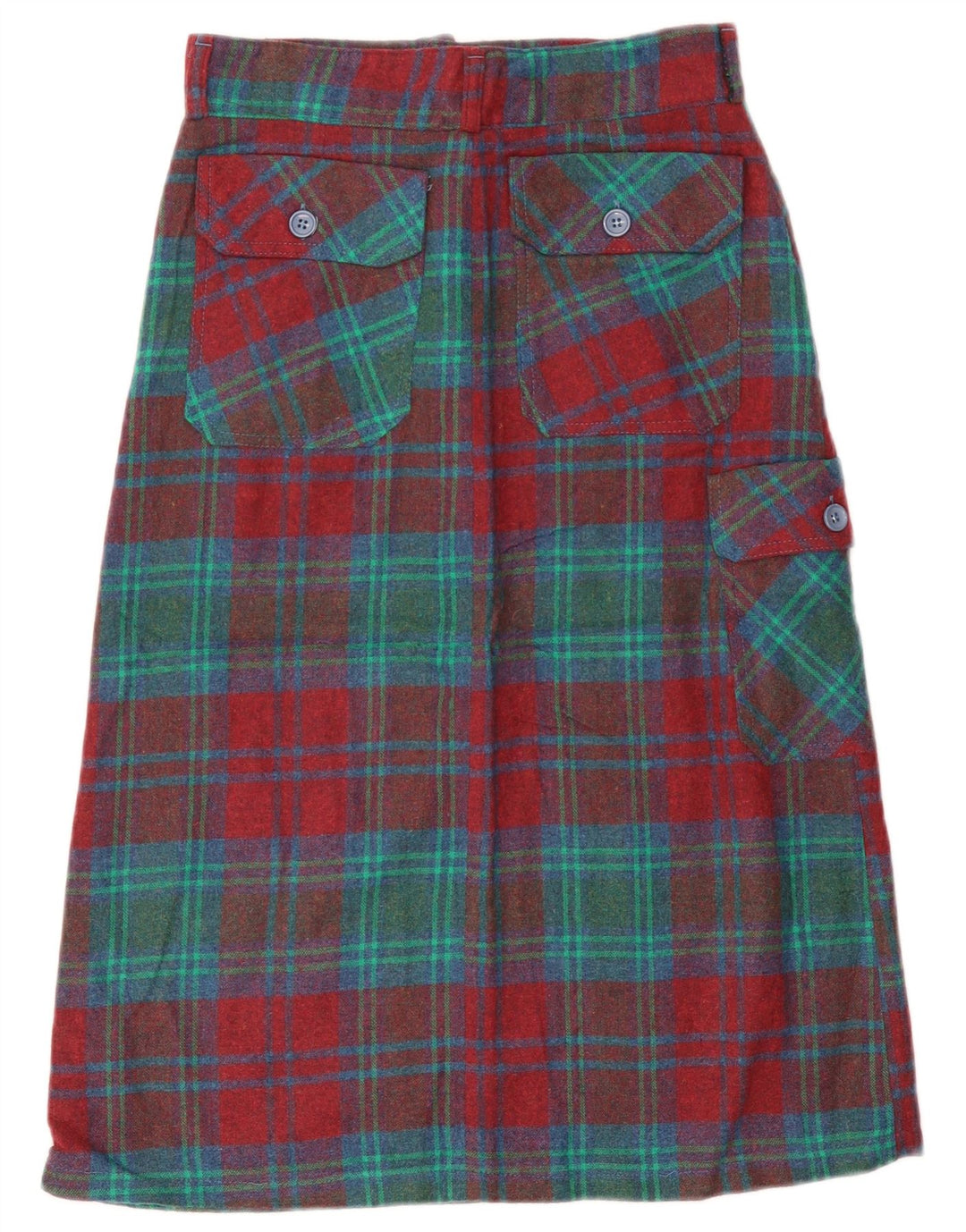 Damska spódnica cargo w stylu vintage IT 42 Medium W28 Wełna w czerwoną kratę