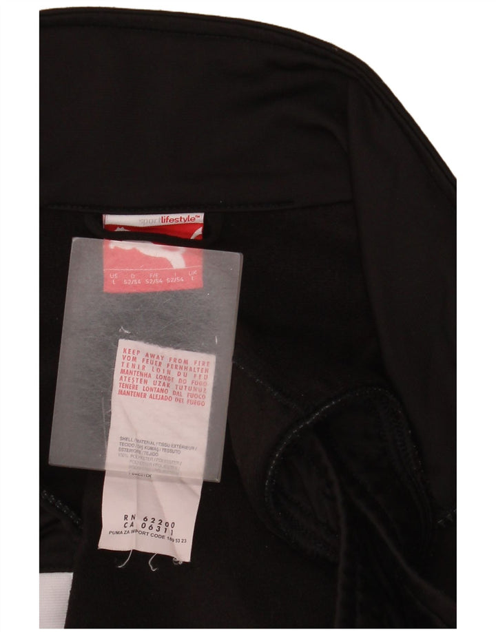 Męska kurtka dresowa Puma, duża, czarna, poliestrowa z blokami kolorów
