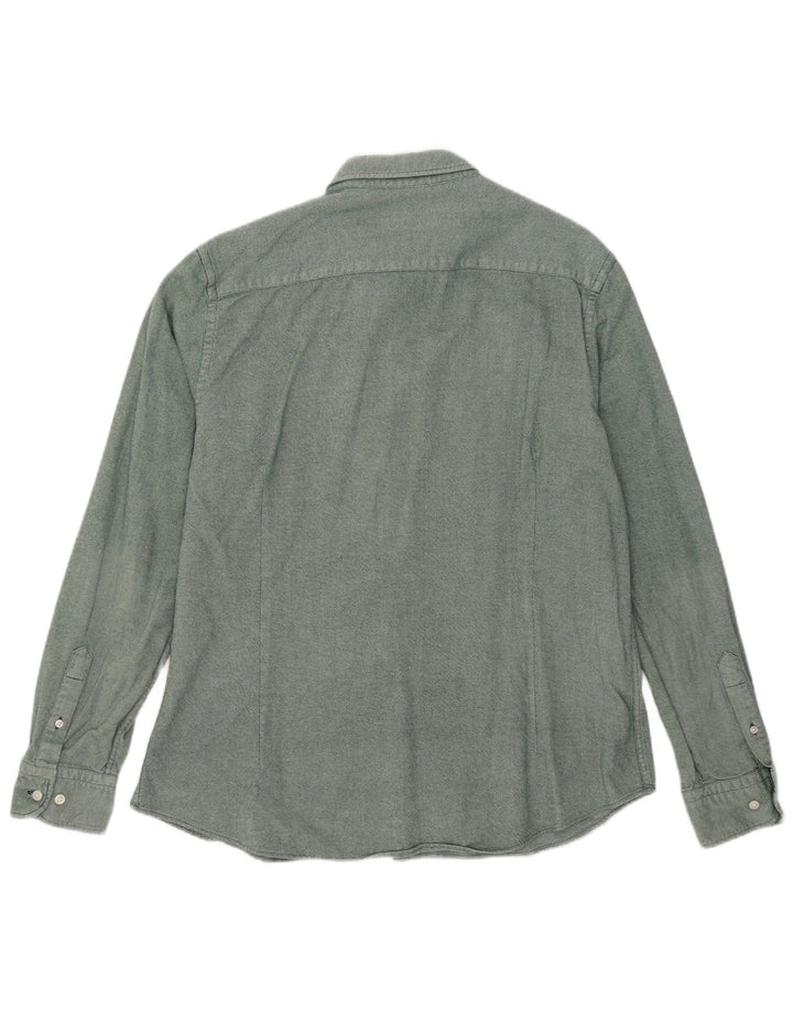 Koszula męska MASSIMO DUTTI XL, zielona, bawełniana