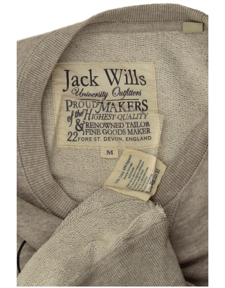 Męska bluza z grafiką Jack Wills, średnio szara, nakrapiana bawełna