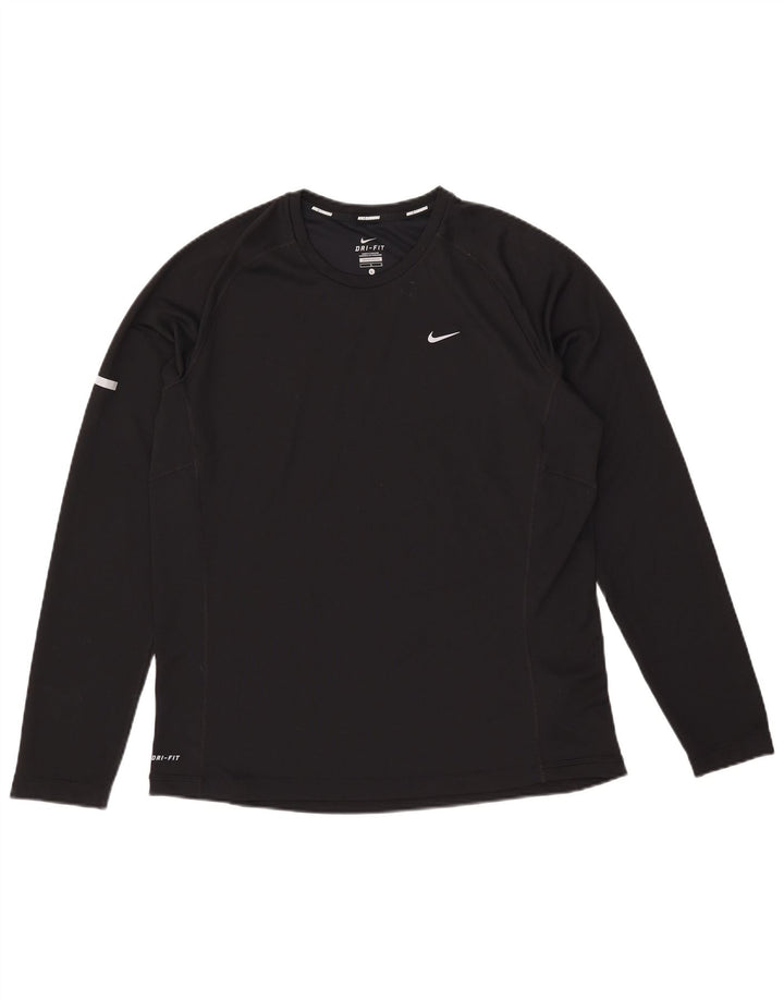 Męska koszulka Nike Dri Fit z długim rękawem, duży, czarny poliester