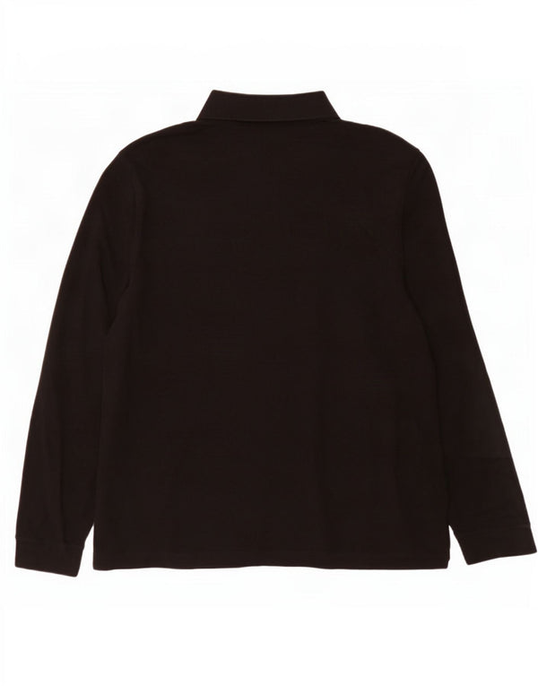 Męska koszulka polo Lacoste z długim rękawem, rozmiar 7 2XL, czarna bawełna