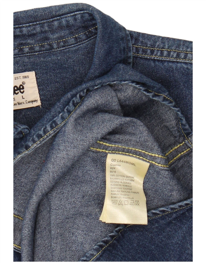 Męska koszula dżinsowa Lee, duża, niebieska, bawełniana