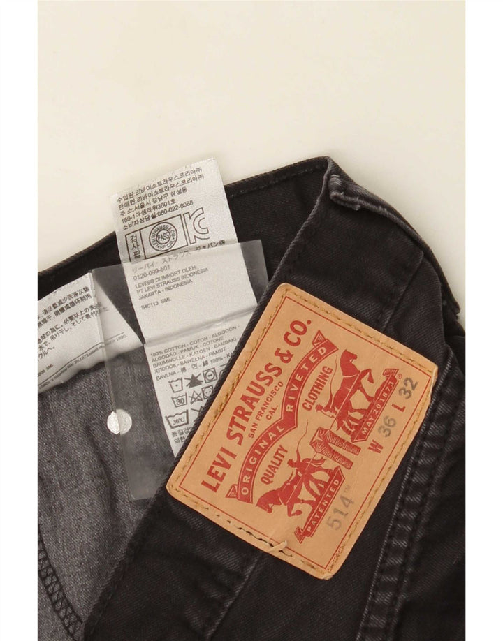 Męskie dżinsy Levi's 514 Straight W36 L32 Czarna bawełna