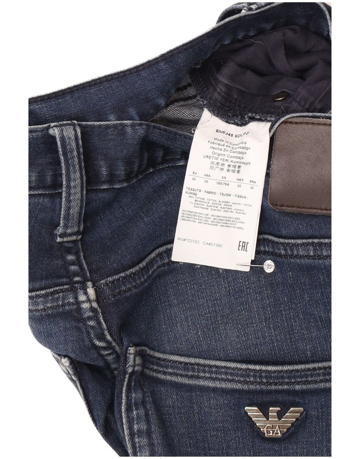 ARMANI Męskie jeansy slim W30 L32 Niebieskie bawełniane
