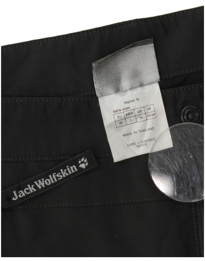 Męskie bermudy JACK WOLFSKIN Cargo W33 Średni czarny poliester