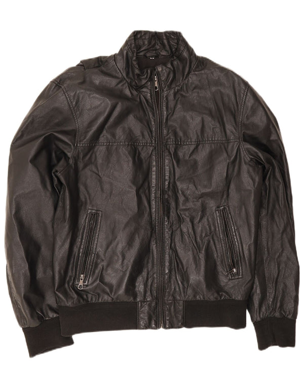 Vintage męska kurtka skórzana IT 54 2XL czarna