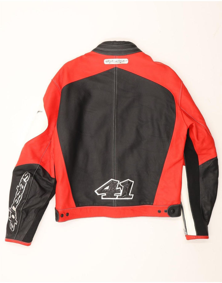 Męska kurtka wyścigowa Alpinestars Graphic UK 38, średnio czerwona, z blokami kolorów