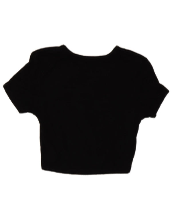 Damski T-shirt Zara Crop Top UK 12 Średni Czarny