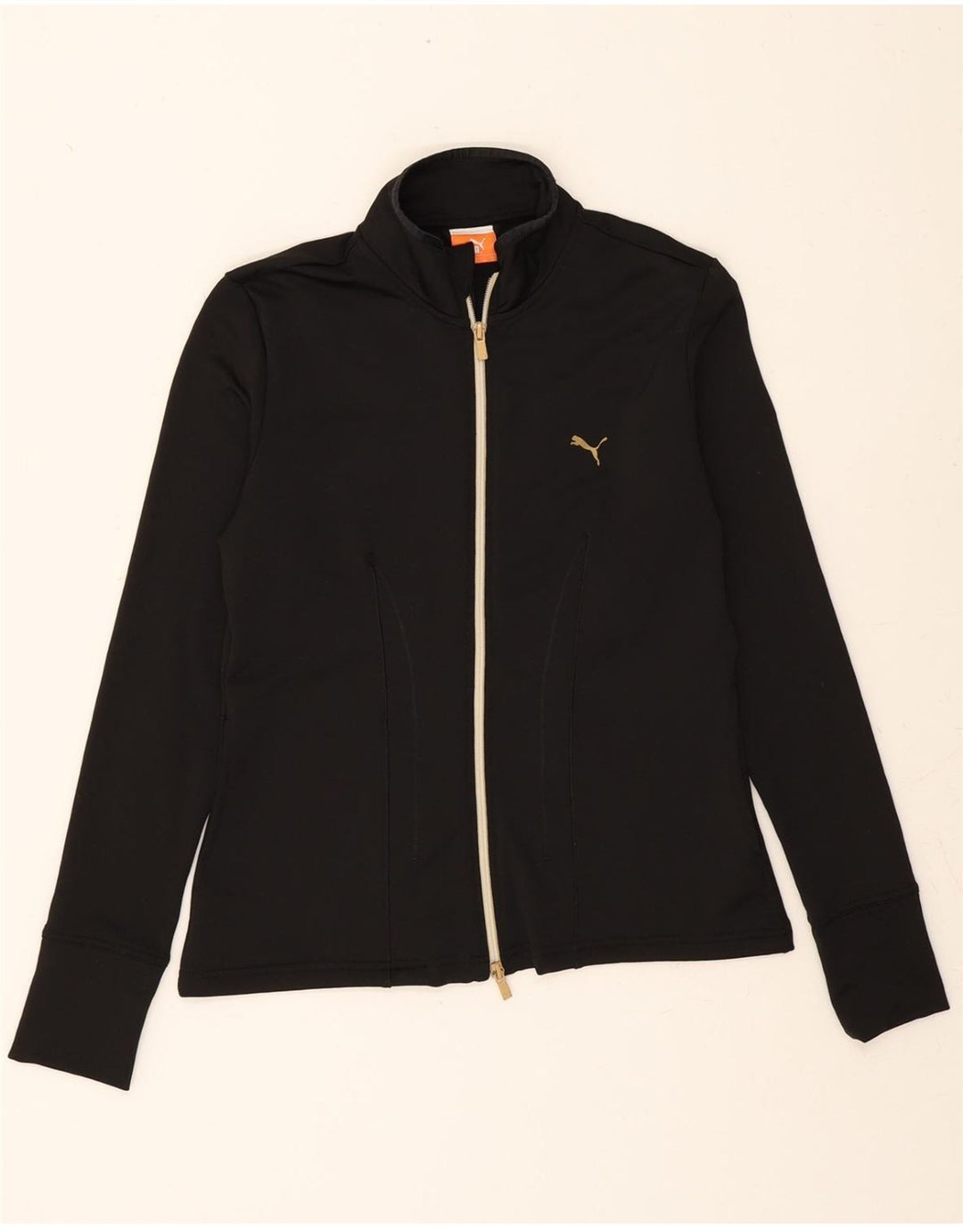 PUMA Womens Tracksuit Top Jacket UK 12 Medium Black Polyester Vintage Puma and Second-Hand Puma from Messina Hembry 
