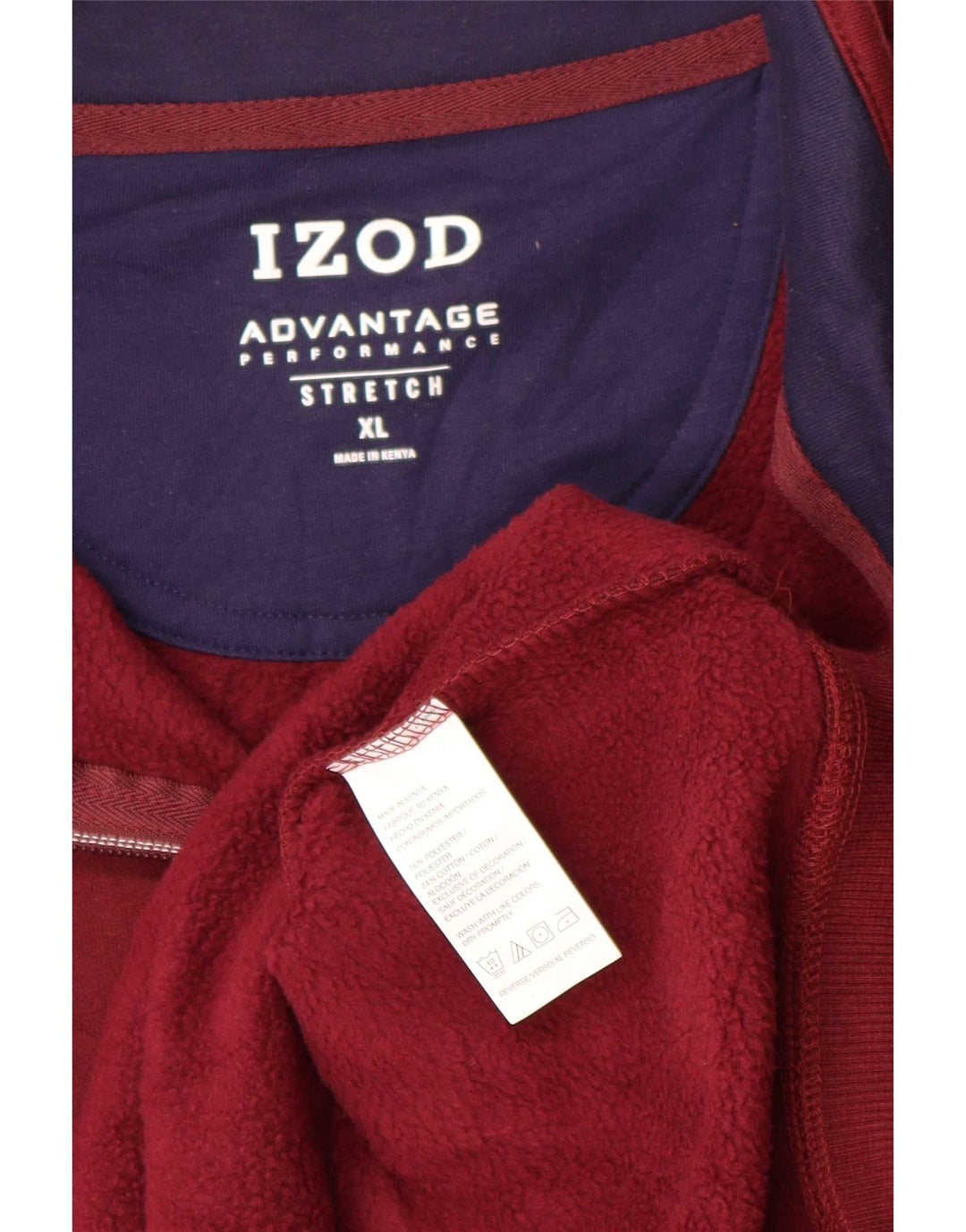 Męski sweter Izod z zamkiem błyskawicznym XL Bordowy poliester