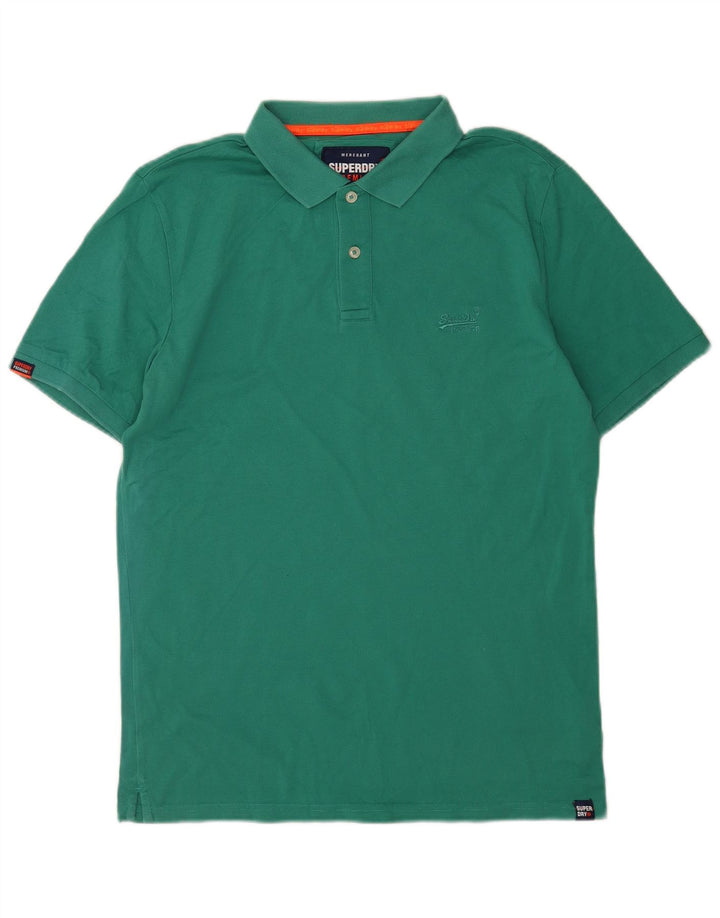 Męska koszulka polo Superdry, duża, zielona, bawełniana